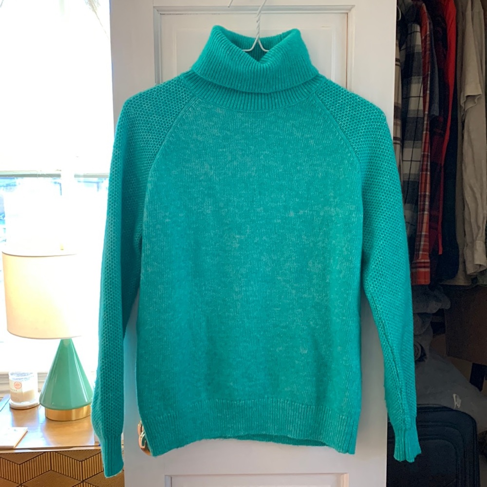 Teal Ann Taylor Loft Turtleneck Sweater - S